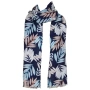 ПРОМОЦИЯ Дамски шал с флорален принт в тъмносин цвят PEONY P-4056 NAVY, снимка 1