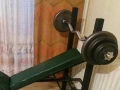 Лежанка Крив лост Тежести Дискове Ръкохватки Дъмбели, снимка 3