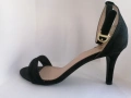 Черни велурени сандали - 7 см., снимка 7