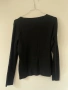 Черна моделна блуза рипс с широко деколте Л размер еластична H&M, снимка 3