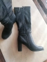 Дамски високи ботуши - черни с висок ток, снимка 2