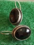 Сребърни обеци инкрустирани с черен ТУРМАЛИН орнаментика винтидж стил 32415, снимка 7