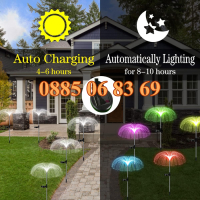 4 броя Градинска соларна лампа, соларна лампа за градината светещи 7 цвята, снимка 2 - Градински мебели, декорация  - 45046679