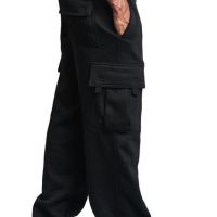 Мъжки едноцветни карго панталони с много джобове и свободна кройка, 4цвята , снимка 7 - Панталони - 45659237