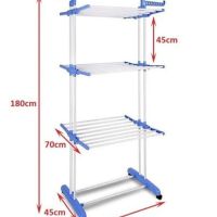 Сгъваем сушилник за дрехи на колелца – практична стойка за сушене на пране, снимка 3 - Други - 45928551