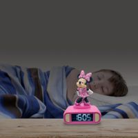 Будилник Lexibook Disney Minnie, детски будилник с нощна светлина, звуци и мелодии, LCD екран с подс, снимка 4 - Детски нощни лампи - 45360744