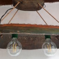 Ръчно изработена винтидж дизайнерска лампа "ЧЕРГА", снимка 7 - Декорация за дома - 45280861