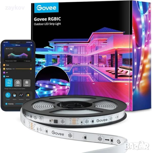 Смарт LED лента Govee H6172 RGBIC, Външна, Wi-Fi, Bluetooth, Синхронизиране с музика 10 метра, снимка 1