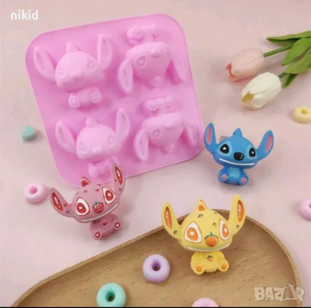 Лило и Стич lilo stitch 4 големи силиконов молд форма украса декор торта фондан шоколад сапун гипс, снимка 1