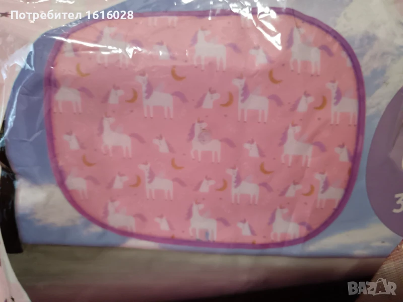 Комплект от 2 броя сенници Еднорози за прозорци на кола.., снимка 1