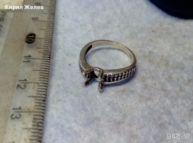 СРЕБЪРЕН ПРЪСТЕН Тип ГОДЕЖЕН СРЕБРО 925 с ЦИРКОНИ и ГНЕЗДО За ВГРАЖДАНЕ на СКЪПОЦЕНЕН КАМЪК 49719, снимка 1