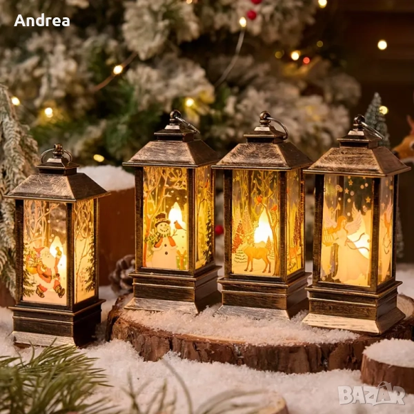 Коледен ретро фенер, снимка 1