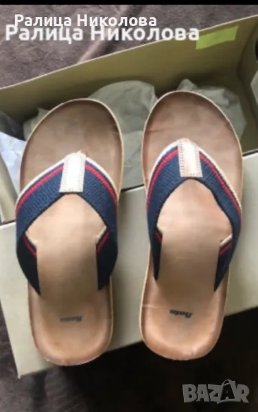 Мъжки чехли кожени  Bata , снимка 1