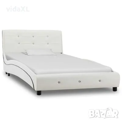 vidaXL Рамка за легло, бяла, изкуствена кожа, 90x200 cм(SKU:280312), снимка 1