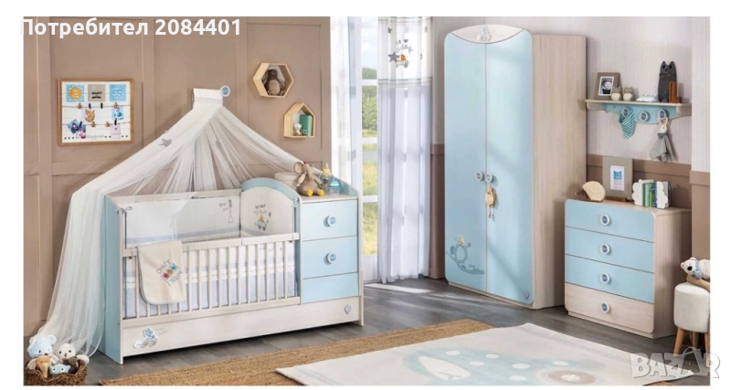 Цялостно обзавеждане за детска стая за бебе/момче Cilek, снимка 1