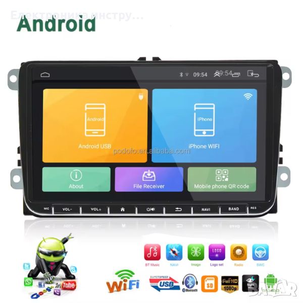 VW/SEAT/SKODA Android 13 Mултимедия/Навигация, снимка 1