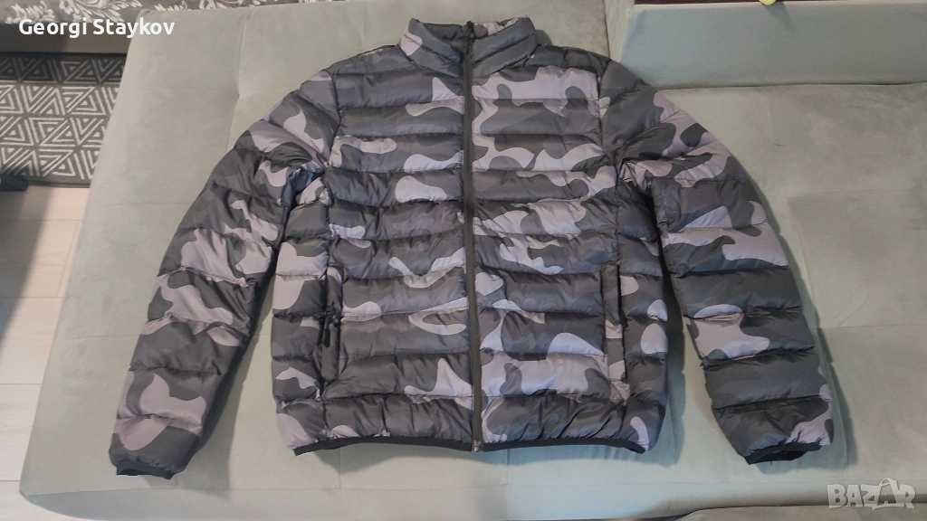 Мъжко зимно яке Kangaroo Poo - размер L - черен камуфлаж , снимка 1