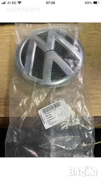 Vw Transporter T5. Транспортер. Crafter. Крафтер. Оригинална емблема.10-15. 7E0853601C.  (Нова), снимка 1