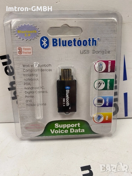 Bluetooth ултратънък USB адаптер (BT клас II, v2.0, EDR) обхват до 10 м., снимка 1