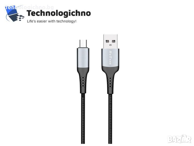 Micro USB Кабел DeTech DE-43m2  2m Black, снимка 1