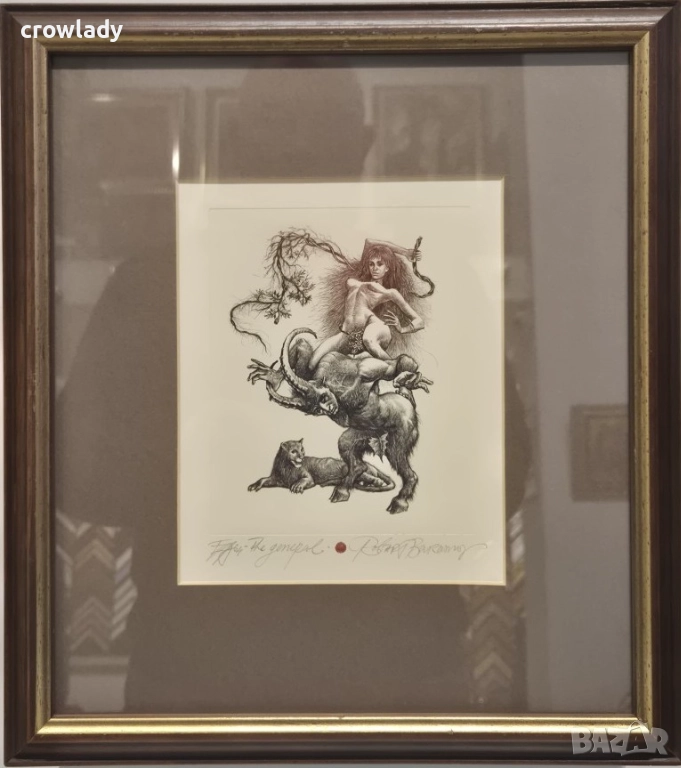 РОБЕРТ БАРЪМОВ 1966-2021 "Гетералът" около 2010г. литография суха игла, снимка 1