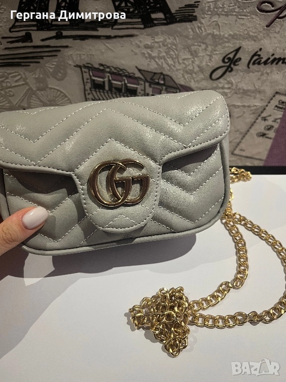 НАМАЛЕНА ‼️ Сива Чанта Gucci, снимка 1
