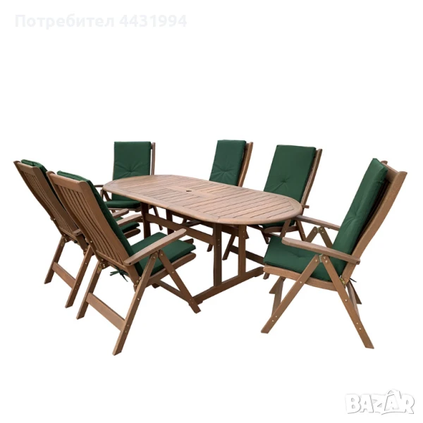 Градински комплект Marina IV Muhler Meranti 7 части, дърво, снимка 1