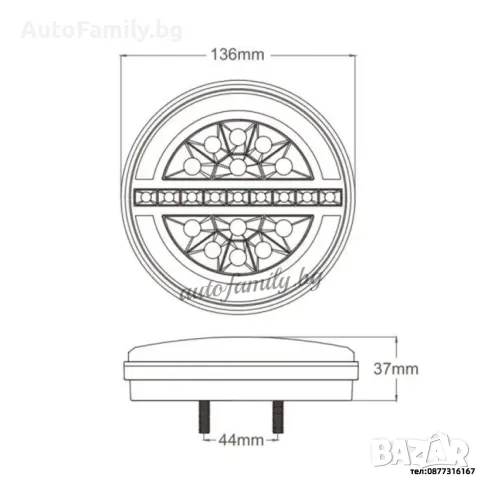 Диодни (LED) стопове за ремарке 1 бр 12V/24V, снимка 6 - Аксесоари и консумативи - 48319585