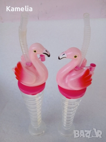 Фламинго - коктейлни чаши със сламка, снимка 2 - Чаши - 51702623