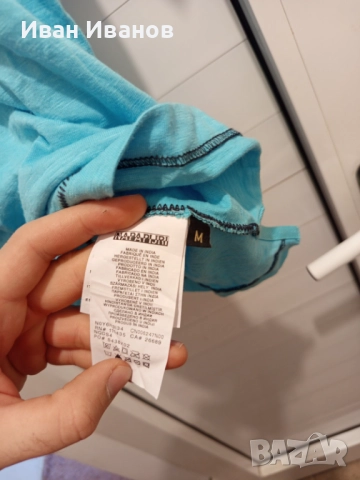 Оригинална фланелка с яка Napapijri, снимка 5 - Тениски - 51661843