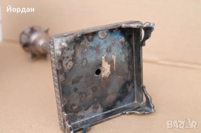 Посребрен свещник, снимка 10 - Антикварни и старинни предмети - 49849137