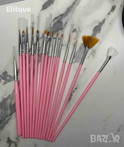 Комплект от 15 броя четки за маникюр и педикюр ZJY53