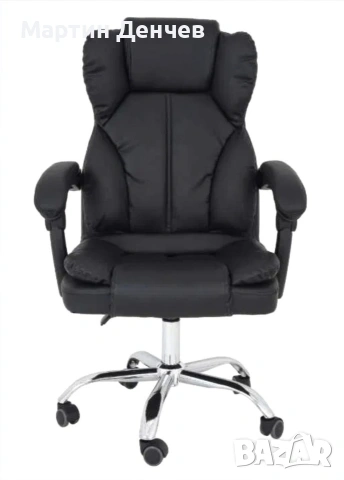 Офис стол Parma, Еко кожа, черен, снимка 3 - Столове - 53352613