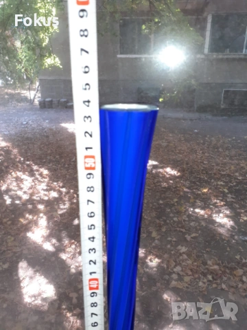 Красива синя ваза, снимка 5 - Антикварни и старинни предмети - 53456604