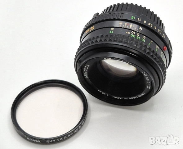  Minolta MD Rokkor 50mm f1.7, снимка 2 - Обективи и филтри - 53312147