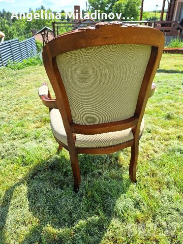 кресло Луи XV с дърворезба , снимка 7 - Дивани и мека мебел - 45932856