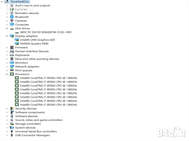 Мощен Лаптоп Lenovo Thinkpad P52s 15.6" i7-8550U/RAM16GB/SSD 512GB /NVIDIA Quadro P500 2GB DDR5, снимка 8 - Лаптопи за работа - 51838368