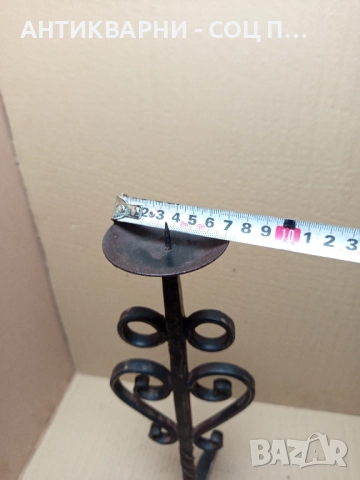 Стар Ръчно Изработен Метален Свещник. Номер 447., снимка 9 - Антикварни и старинни предмети - 51644010