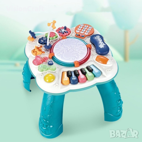 Интерактивна бебешка, музикална масичка с игри. , снимка 3 - Музикални играчки - 44949524
