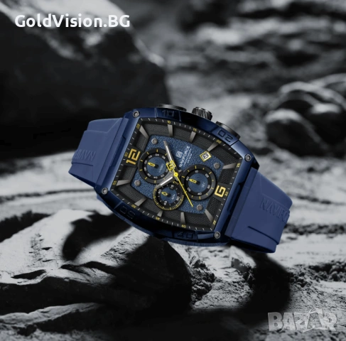 Мъжки часовник – NAVIFORCE NF6101 – BLUE + ПОДАРЪК, снимка 3 - Мъжки - 53206526