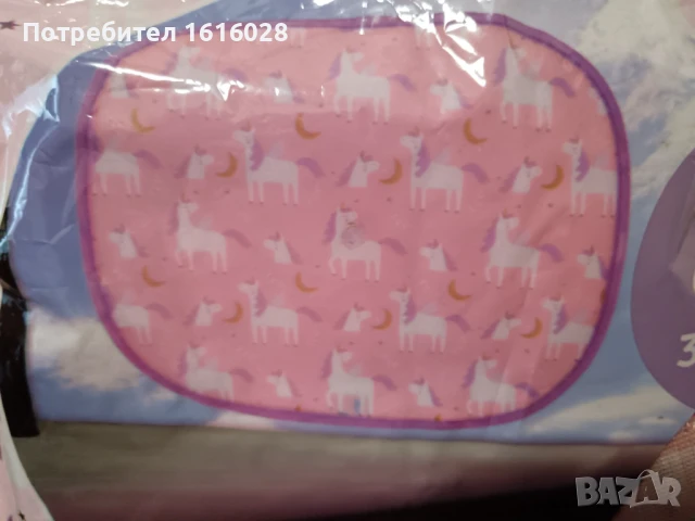 Комплект от 2 броя сенници Еднорози за прозорци на кола..