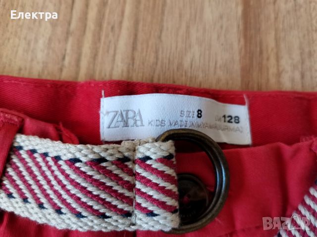 Нови червени къси панталони Zara 8 год 128см. , снимка 2 - Детски къси панталони - 46098331