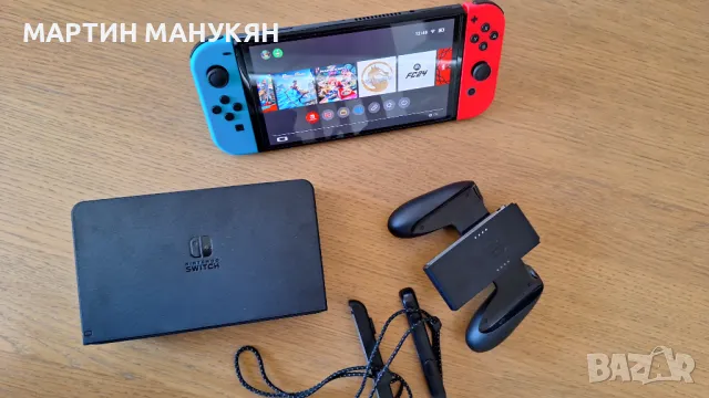 Nintendo Switch OLED -с поставен чип ,нова с протектор и карта., снимка 3 - Nintendo конзоли - 47887014