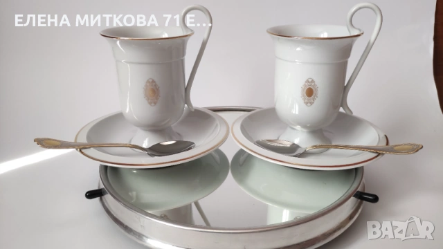 *Burg lindau porzellan* чисто нов луксозен комплект от два двойни сета + лъжички, снимка 6 - Сервизи - 54128357