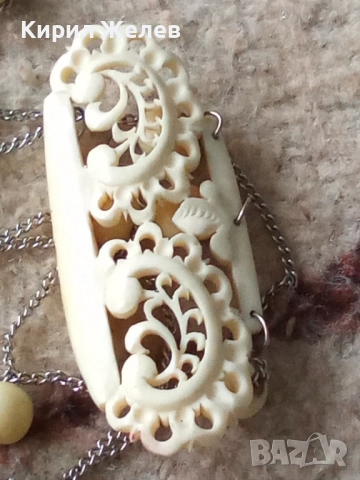 Колие дамско от слонова кост 51941, снимка 2 - Колиета, медальони, синджири - 52195853
