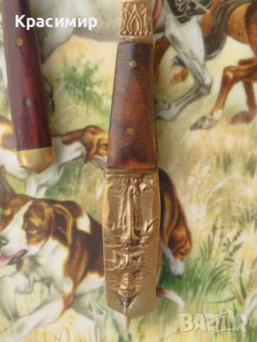 Тайландски виличка и лъжичка бронз и тиково дърво. Виличка 15 см. 💰 10 лв. Лъжичка 10,5 см.💰 6 лв., снимка 2 - Антикварни и старинни предмети - 50678272