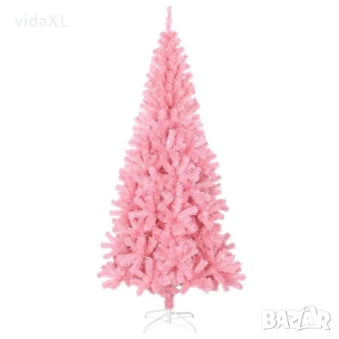 vidaXL Изкуствена коледна елха със стойка, розова, 180 см, PVC(SKU:320998), снимка 2 - Други - 52638914