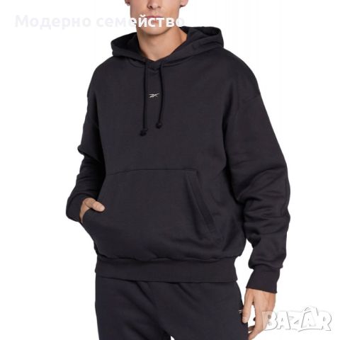 Мъжко спортно горнище reebok classics wardrobe essentials hoodie black, снимка 1 - Суичъри - 46763809