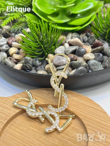 обеци от висококачествена стомана ysl saint laurent , снимка 2 - Обеци - 52907642