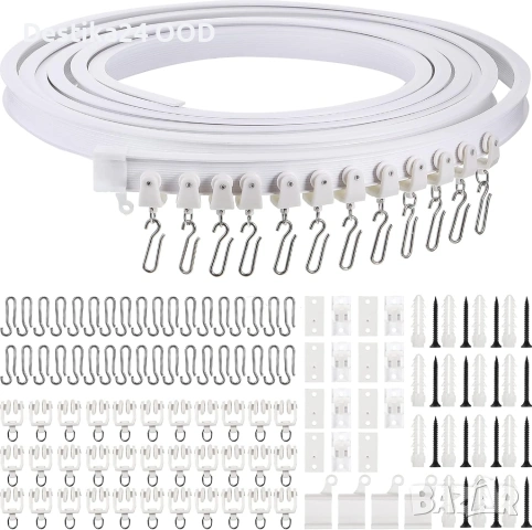 Гъвкав таванен корниз за пердета 5 м Jetec – огъващ се